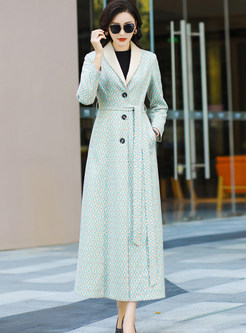 Elegant Belted Single-Breasted Womens Long Coats