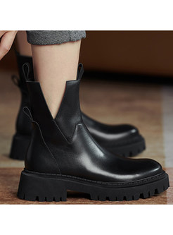 Preppy Style Simple Slip-Resistant Chelsea Boots For Women