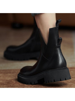 Preppy Style Simple Slip-Resistant Chelsea Boots For Women