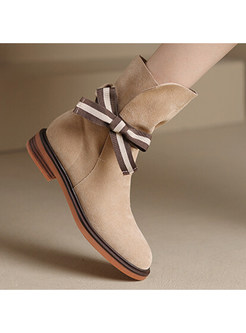 Women's Vintage Bow Tie Ankle Boots