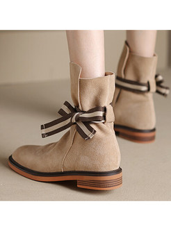 Women's Vintage Bow Tie Ankle Boots
