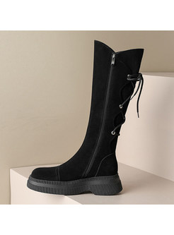 Women's Knee High Lace-up Boots