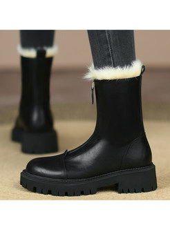 Women's Fashion Wool Side Ankle Boots