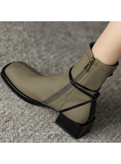 Women's Square Toe Ankle Boots