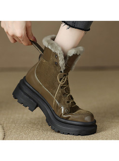 Women's Casual Lace-up Ankle Boots