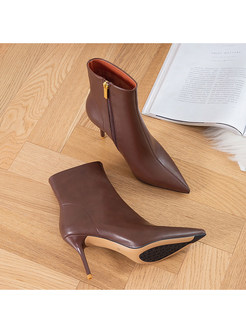 Fashion Pointed Toe Tapered Womens Boots