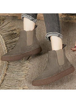 Genuine Leather Warm Platform Boots For Women