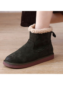 Genuine Leather Thickened Casual Snow Boots For Women