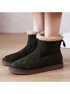 Genuine Leather Thickened Casual Snow Boots For Women