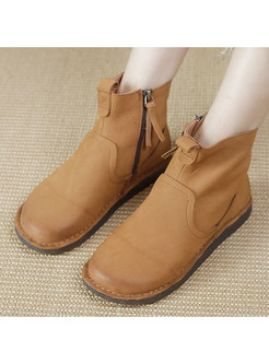 Comfort Round Toe Zip Womens Boots