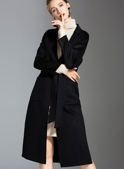 Pretty Large Lapels Solid Color Womens Winter Coats