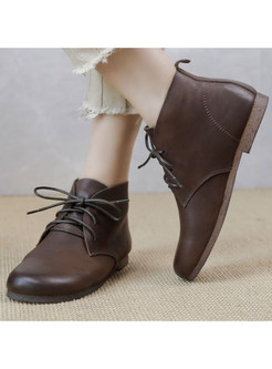 Vintage Round Toe Soft Flat Shoes For Women