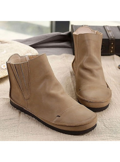 Relaxed Round Toe Warm Ankle Boots For Women