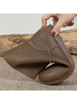 Casual Round Toe Brief Womens Boots
