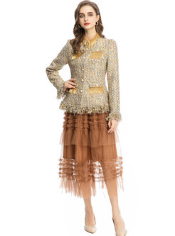 Pretty Tweed Coats & Tulle Midi Skirts For Women