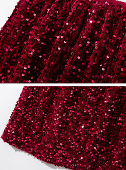 Women's Fashion Sequined Glamorous Mid Length Skirts