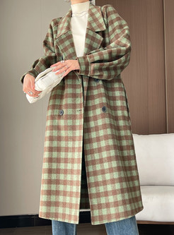 Dreamy Plaid Wool Blend Double-Breasted OverCoats Women