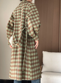 Dreamy Plaid Wool Blend Double-Breasted OverCoats Women