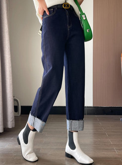 Fashion High Waisted Jean Pants Women