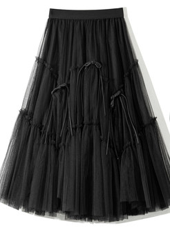 Chicwish Bow-Embellished Swing Tulle Skirts For Women