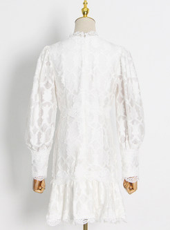Tailored Lace-Trimmed White Dresses
