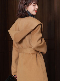 Elegant Hooded Belted Womens Coats
