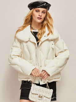 Boxy Drawcord Fur-Trimmed Cropped Down Jackets Womens
