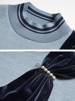 Mockneck Bow-Embellished Comfort Sweatshirts For Women