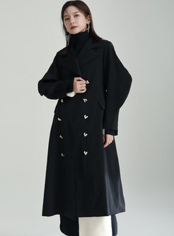 Glamorous Large Lapels Double-Breasted Womens Long Coats