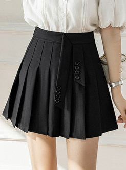 Fashion Relaxed Pleated Short Skirts For Women
