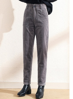 Thickened Corduroy Fuzzy Fleece-Lined High Waisted Pants For Women