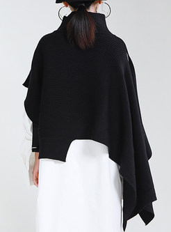 Fashion Batwing Sleeve High Neck Sweaters For Women