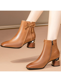 Elegant Chunky Heel Ankle Boots For Women