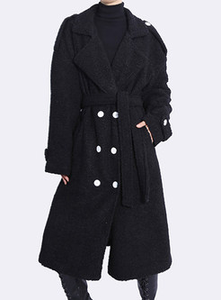 Thermal Large Lapels Double-Breasted Women's Teddy Coats