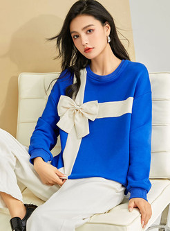 Chicwish Bow-Embellished Contrasting Slouchy Sweaters For Women