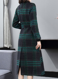 Luxe Fur Collar Plaid Thickened Women's Winter Coats