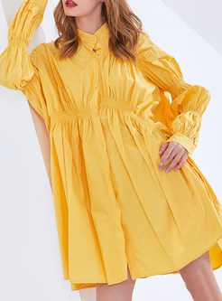 Chicwish Solid Color Oversize Shirt Dresses
