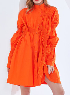 Chicwish Solid Color Oversize Shirt Dresses