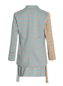 Chicwish Contrasting Plaid Blazers & Short Suits For Women