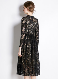 Romantic Long Sleeve Water Soluble Lace Cocktail Dresses