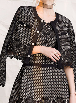 Luxe Lace Openwork Cropped Coats & Solid Color Slip Dresses