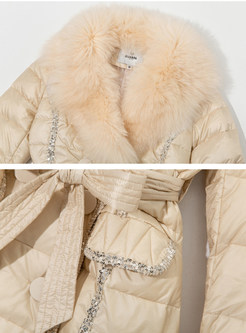 Large Lapels Fur-Trimmed Chunky Puffer Coats Women