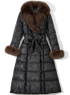 Large Lapels Fur-Trimmed Chunky Puffer Coats Women