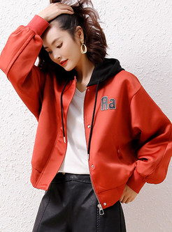 Relaxed Hooded Contrasting Women's Jackets