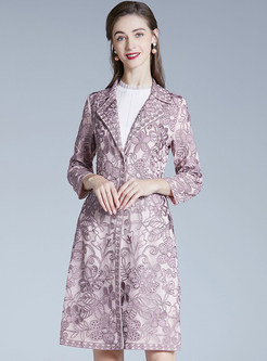 Fashion Large Lapels Waisted Women's Coats