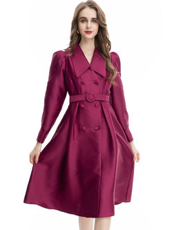 Large Lapels Fashion Double-Breasted Chunky Cocktail Dresses