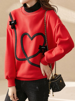 Stylish Bow-Embellished Boxy Pullovers Sweatshirts Womens