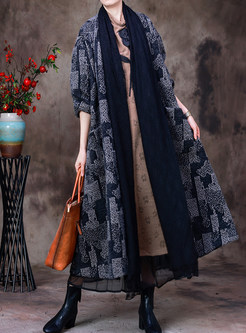 Vintage Patch Printed Oversize Women's Coats
