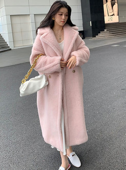 Large Lapels Double-Breasted Long Teddy Coats Womens