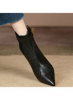 Double Elastic Pointed Toe Pointed Heel Ankle Boots For Women